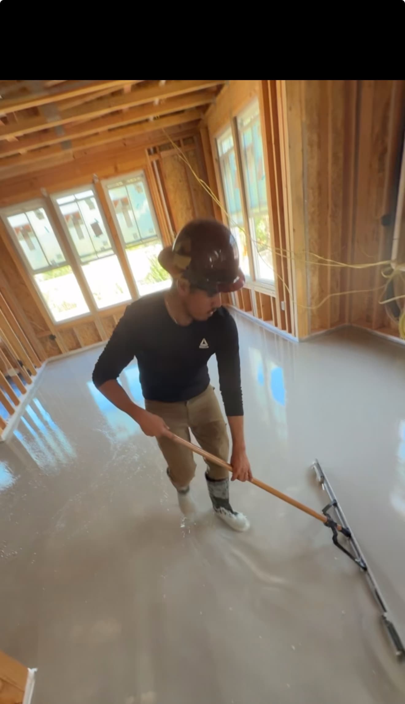 GypCrete being poured on a commercial floor