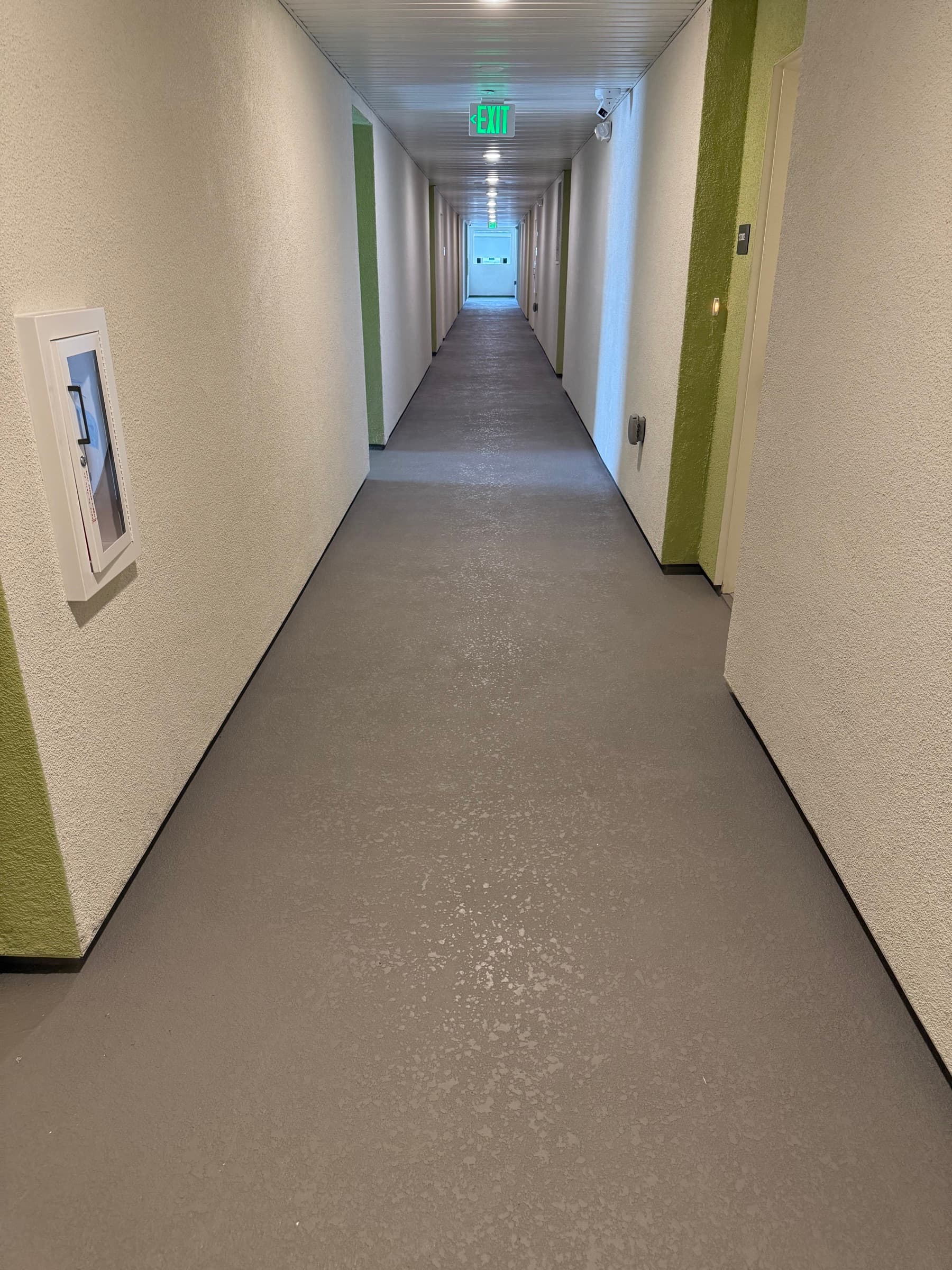 Finished corridor floor coating